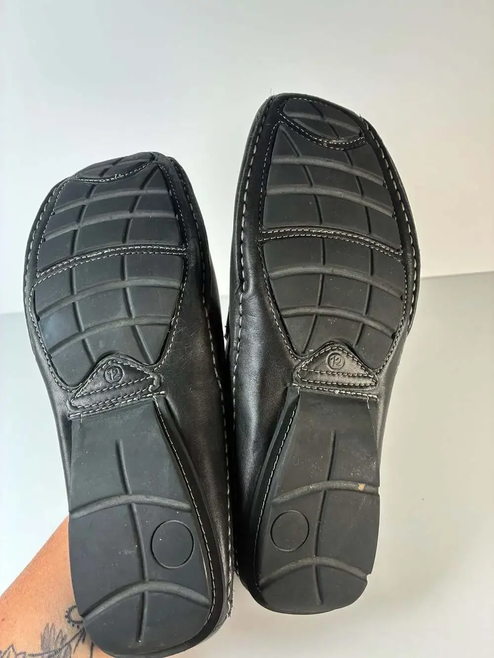 Franco Fortini Men's Black Leather Moccasin Loafers